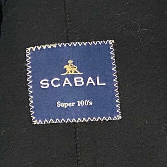 Scabal Black Wool Blazer Jacket Mens Size 54R Bespoke Made to Measure 3 Button - Picture 8 of 11